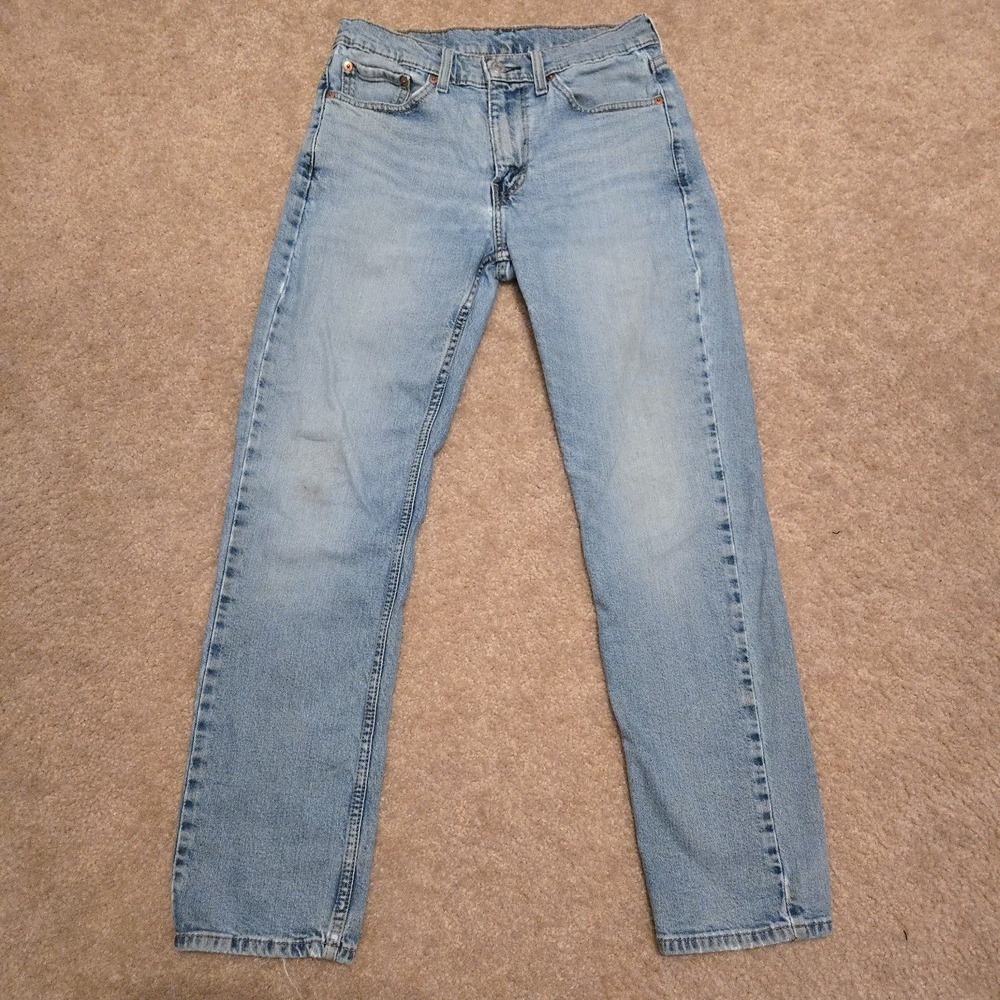 Levi's 514 Jeans Mens 30x30 Blue Denim Slim Straight Leg Modern Distressed